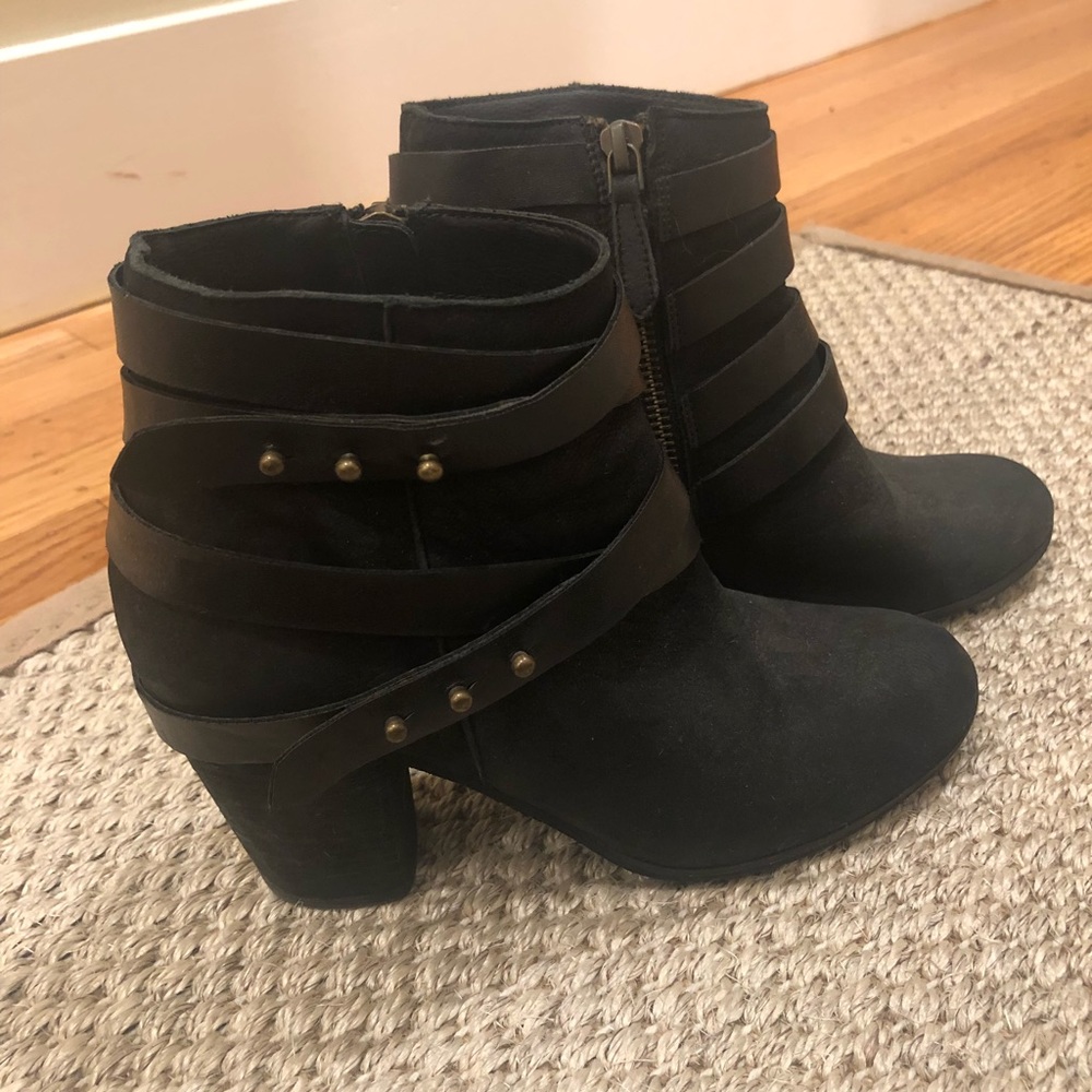 Leather booties with studs - worn once!